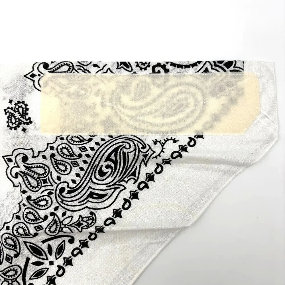 2004 Dust Bandit Handmade White Cotton Bandana Headband w Bling Rhinestones OSFM